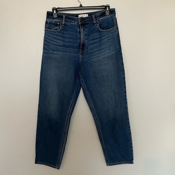Abercrombie & Fitch Denim - ABERCROMBIE & FITCH- The Mom High Rise Dark Wash Jeans Curve Love 31/12